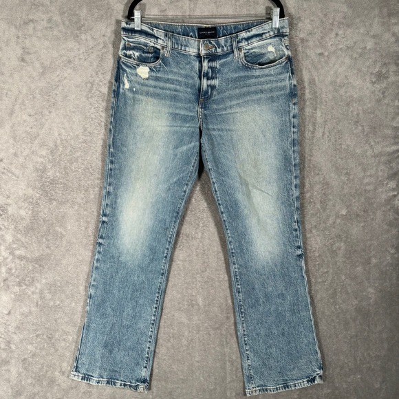 Lucky Brand Denim - Lucky Brand Easy Rider Mid Rise Boot Jeans Women Fit 35x31 Light Wash Distressed